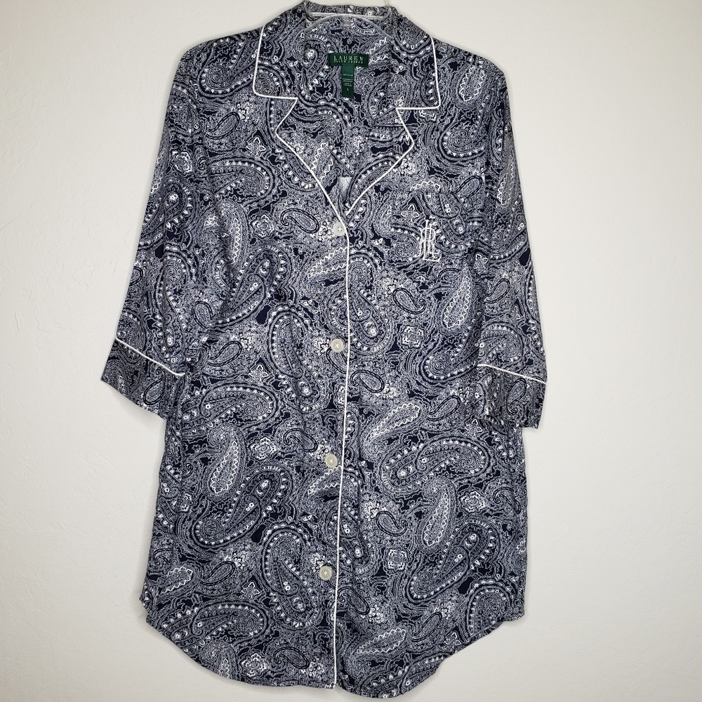 Lauren Ralph Lauren Cotton Paisley Night Shirt PJs